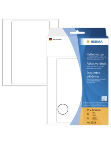 ÉTUI BUREAU ÉTIQUETTES 75x125 BLANC