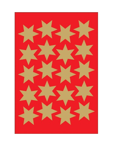 DECOR ÉTOILES, 6 BRANCHES OR Ø21 mm