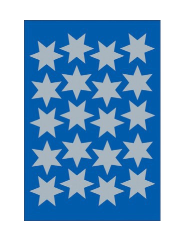 DECOR ÉTOILES, 6 BRANCHES ARGENTÉES Ø21