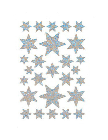 DECOR ÉTOILES, ARGENT/IRIS
