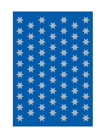 DECOR ÉTOILES 6 BRANCHES ARGENTÉES Ø8