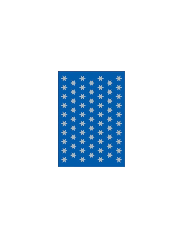 DECOR ÉTOILES 6 BRANCHES ARGENTÉES Ø8