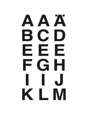 VARIO LETTRES A-Z, NOIR TRANSPARENT