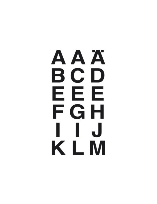 VARIO LETTRES A-Z, NOIR TRANSPARENT