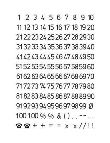 VARIO NOMBRES 1-100 NOIR TRANSPARENT