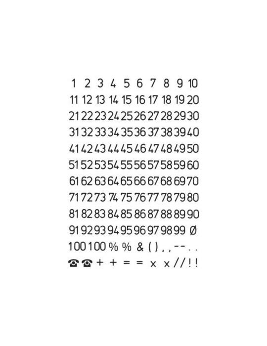 VARIO NOMBRES 1-100 NOIR TRANSPARENT