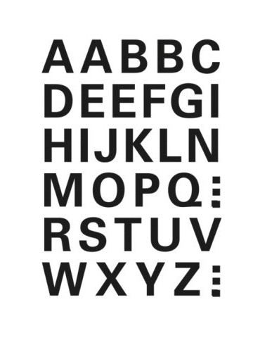 VARIO LETTRES A-Z, NOIR 15 mm
