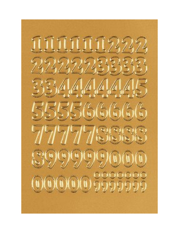 VARIO NOMBRES 0-9, FEUILLE DOREÉS Ø12