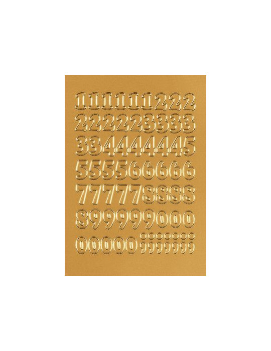 VARIO NOMBRES 0-9, FEUILLE DOREÉS Ø12