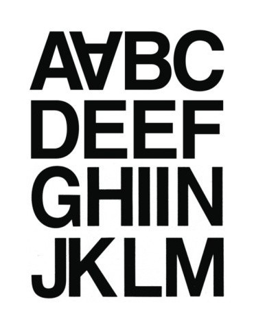 VARIO LETTRES A-N, NOIRES 33 mm