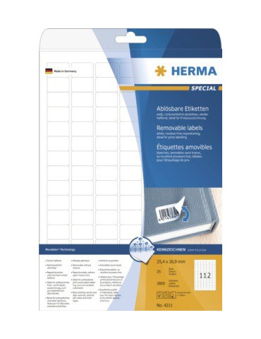 ÉTIQU. AMOVIBLES A4 25 25,4x16,9