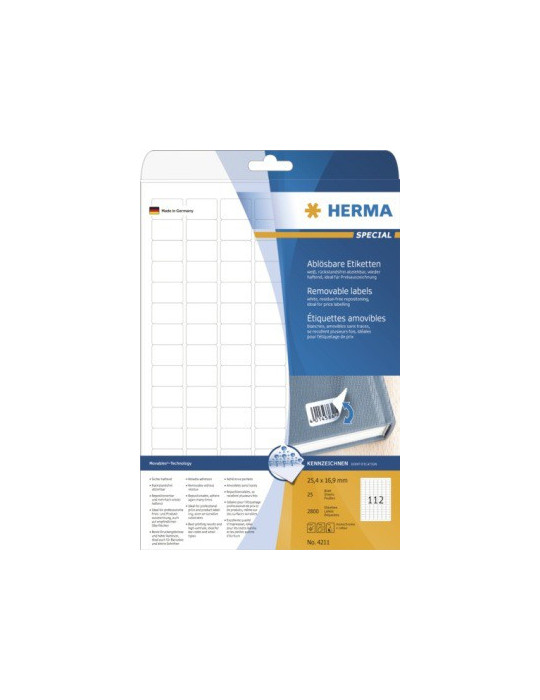 ÉTIQU. AMOVIBLES A4 25 25,4x16,9