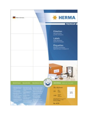 ÉTIQUETTES PREMIUM A4 100 70x50,8