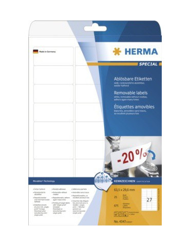 ÉTIQU. AMOVIBLES A4 25 63,5x29,6