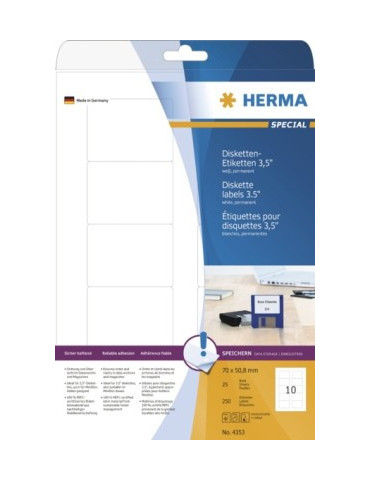 ÉTIQU. DISQUETTES 3,5 A4 25 70x50,8