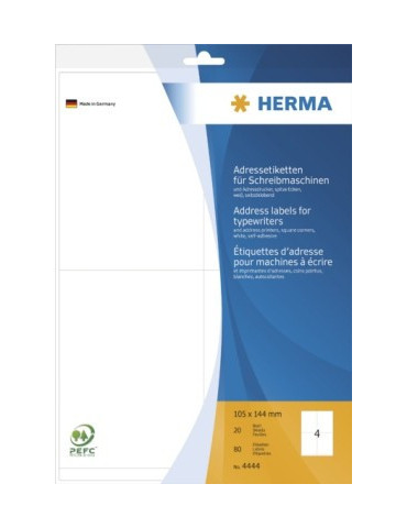 ÉTIQU. ADRESSE MACH.À ÉCR. 20 A4 105x144