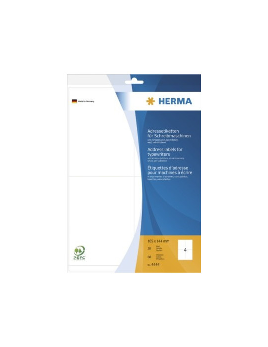 ÉTIQU. ADRESSE MACH.À ÉCR. 20 A4 105x144