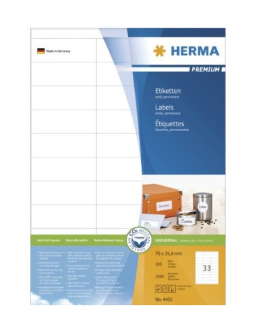 ÉTIQUETTES PREMIUM A4 100 70x25,4