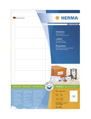 ÉTIQUETTES PREMIUM A4 200 97x33,8