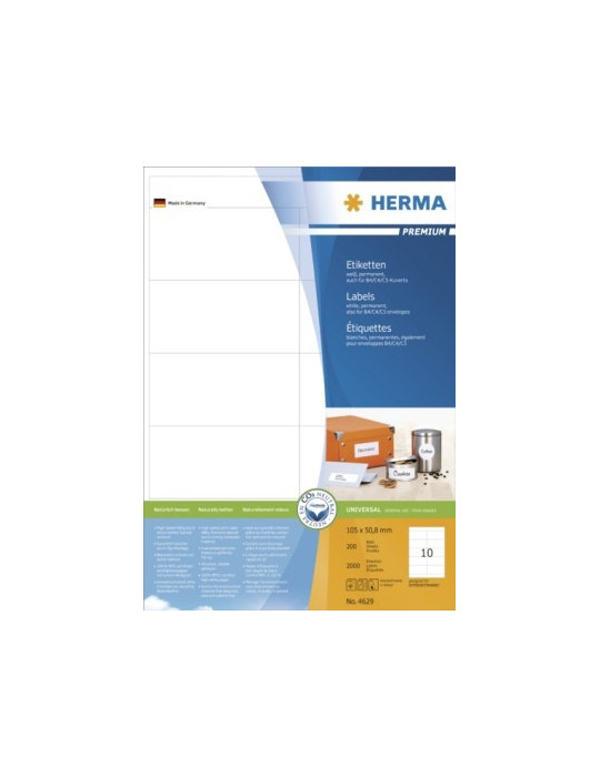 ÉTIQUETTES PREMIUM A4 200 105x50,8