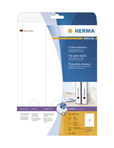 ÉTIQU. CLASSEUR JET D'ENCRE A4 25 61x297