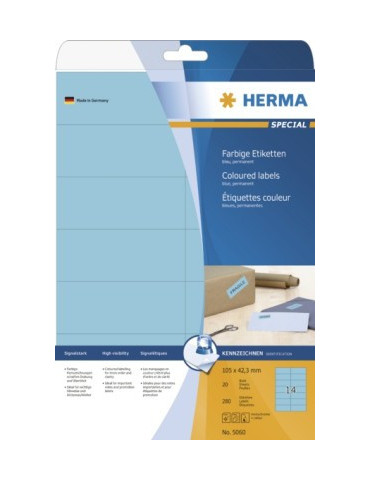 ÉTIQU. COULEUR A4 20 105x42,3 BLEUES AMO