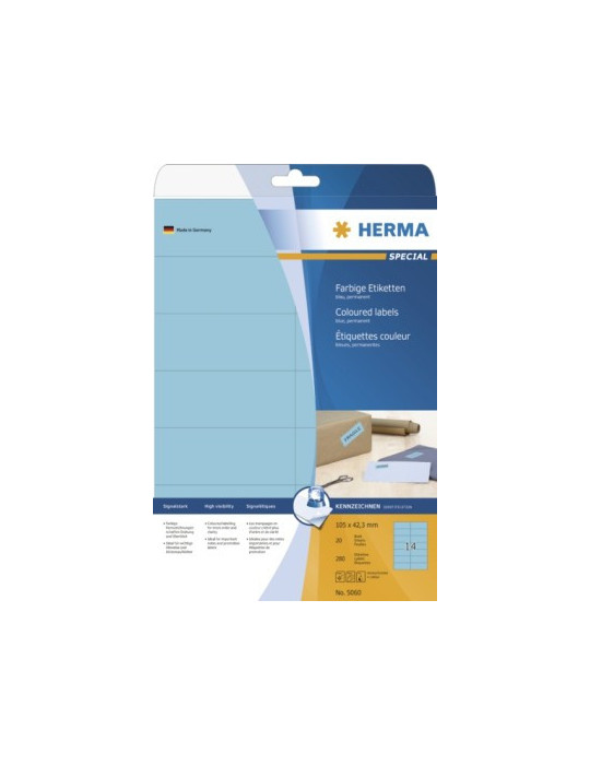 ÉTIQU. COULEUR A4 20 105x42,3 BLEUES AMO