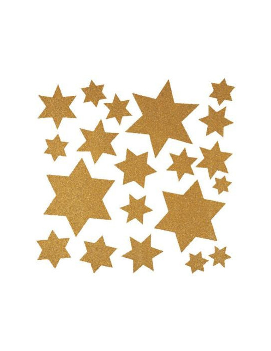 VENSTER DECO 30x30CM KERST STER GOUD