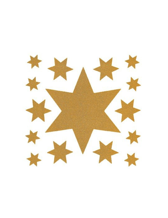 DECO. FENÊTRE ÉTOILES DOREES 30x30