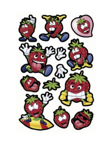 MAGIC STICKER AARDBEIEN, WIEBELOOGJES