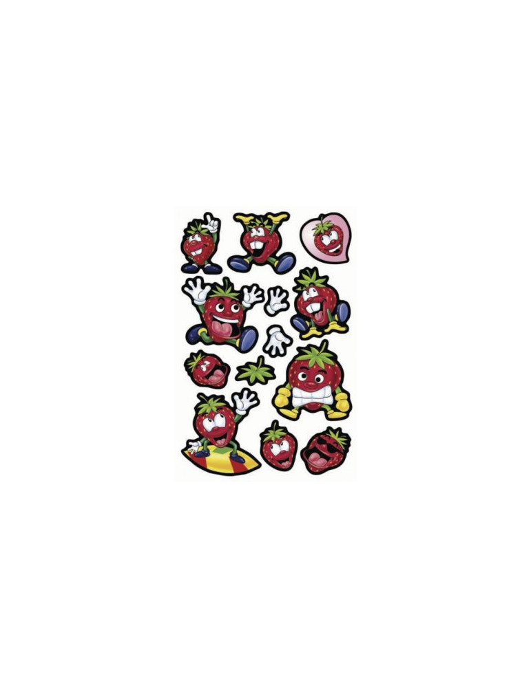 MAGIC STICKER AARDBEIEN, WIEBELOOGJES