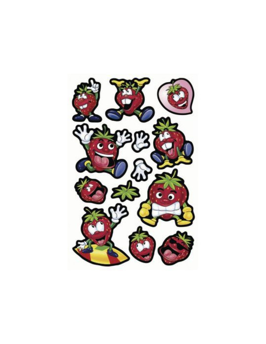 MAGIC STICKER AARDBEIEN, WIEBELOOGJES