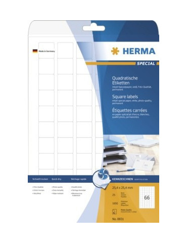 ÉTIQU. CARRÉES JET D'ENC.A4 25 25,4x25,4