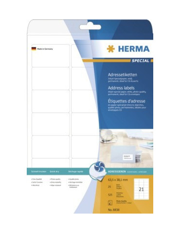 ÉTIQU.ADRESSE JET D'ENC.A4 25 63,5x38,1