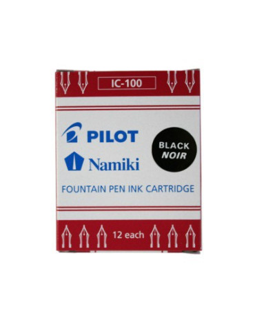 IC-100 Boite de 12 Cart.Pilot encre Noir