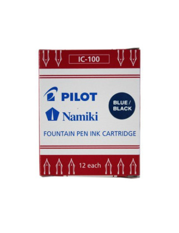 IC-100 Boite de 12 Cart.Pilot encre Bleu-Noir