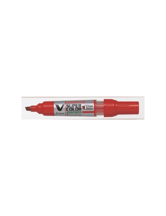 Permanent Marker V-Super Color pointe bisautée moyen rouge