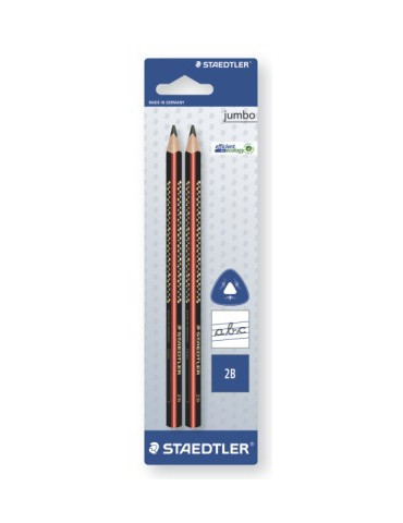 jumbo grafiet leerpotlood 2B - blister 2 st