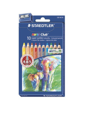 Noris super jumbo crayon couleur - set 10 pc