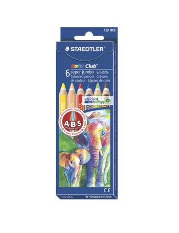 Noris super jumbo crayon couleur - set 6 pc
