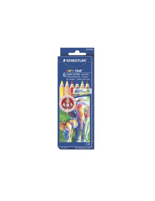 Noris super jumbo crayon couleur - set 6 pc