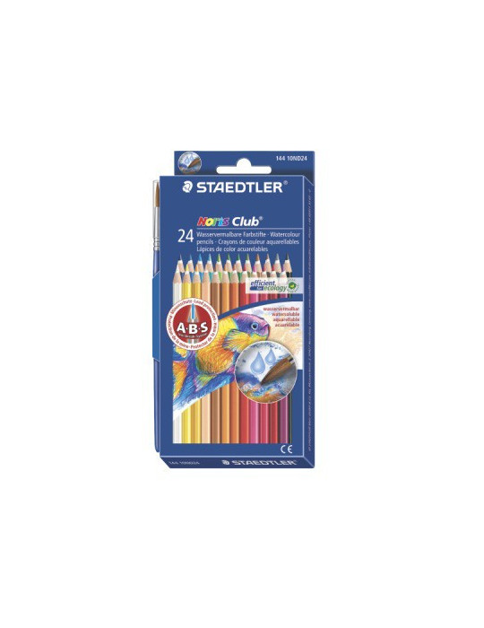 Noris Club aquarell - set 24 st + penseel