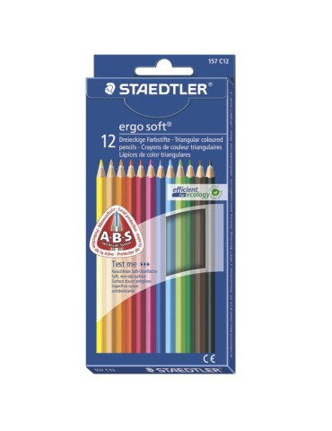 ergosoft crayon de couleur - set 12 pc