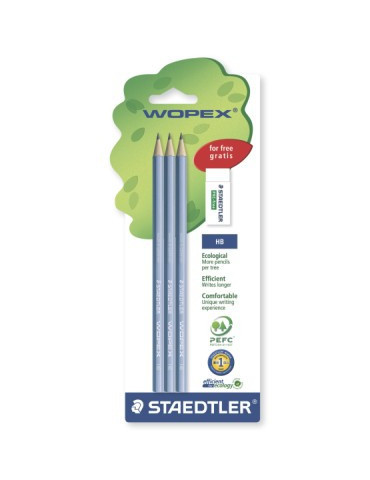 Wopex crayon HB - blister 3 pc + 1 x 525 B30