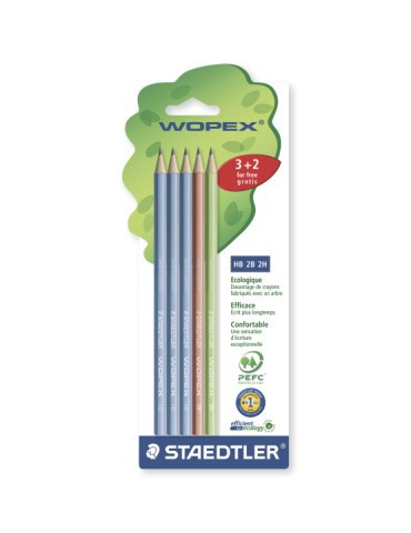 Wopex potlood - blister 5 st Frans (3+2)