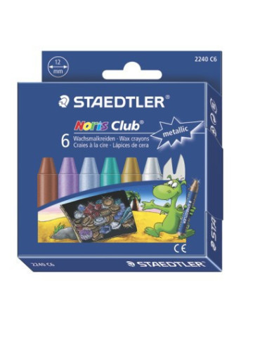 Noris Club craie à la cire - set 6 pc metallic