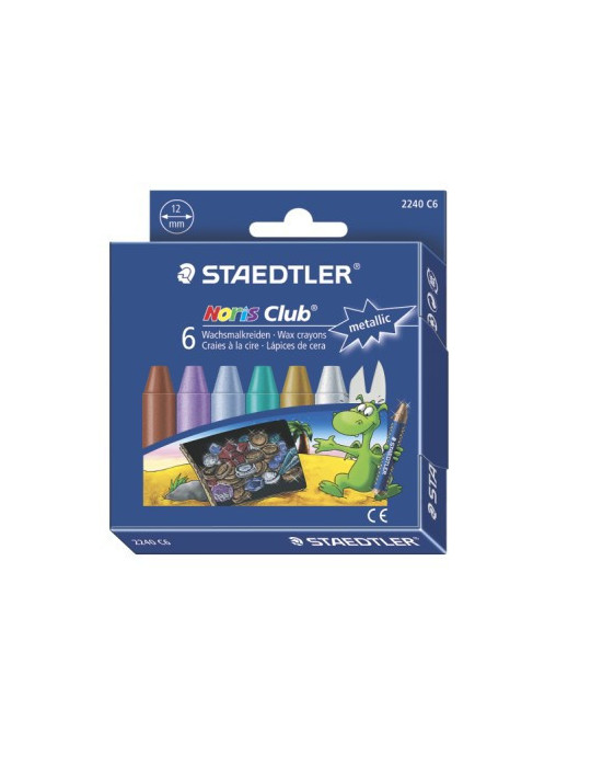 Noris Club craie à la cire - set 6 pc metallic