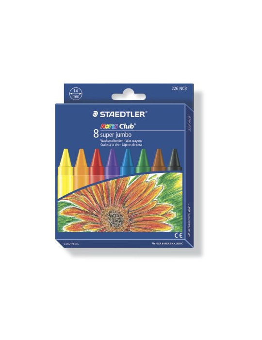 Noris Club super jumbo craie à la cire - 8 pc
