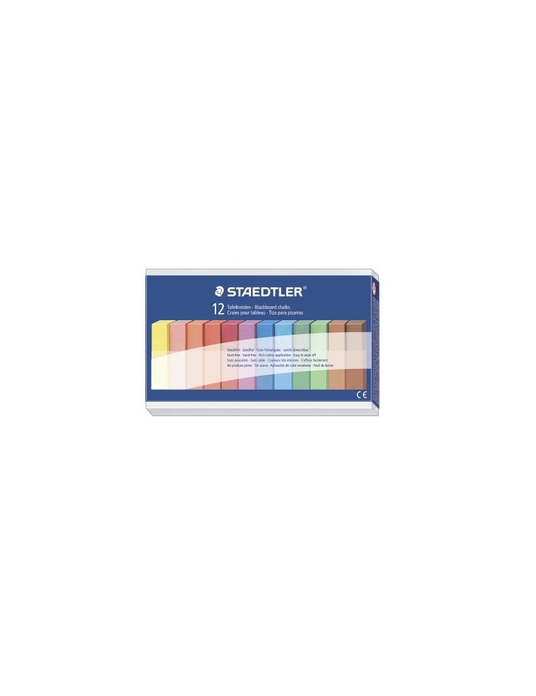 craie pour tableau, 12 couleurs assorties