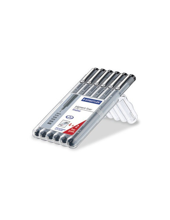 pigment liner fineliner - Box 6 pc (4 + 2)